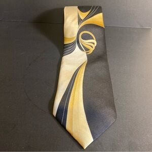 Vintage Botticelli 100% Silk Abstract Modernist Geometric Ornate Curved Linear